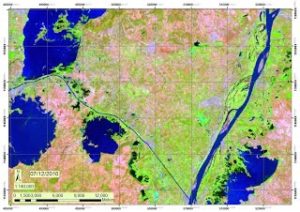 LANDSAT 7 ETM+ image, (SLC-OFF corrected) of the flooded area before the flooding.